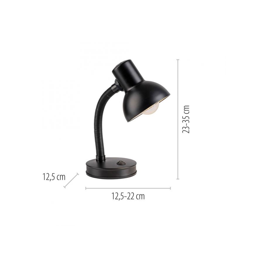 JUST LIGHT. 11080-18 - Lampe de bureau flexible FLEXI 1xE27/25W/230V noir