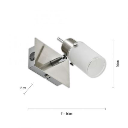 JUST LIGHT. 11931-55 - Spot mural LED MAX 1xGU10/4W/230V chrome mat