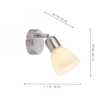 JUST LIGHT. 11951-55 - Spot mural KARO 1xE14/40W/230V chrome mat