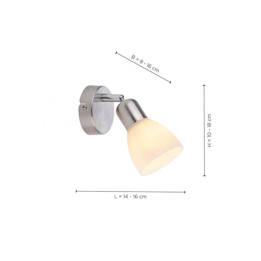 JUST LIGHT. 11951-55 - Spot mural KARO 1xE14/40W/230V chrome mat
