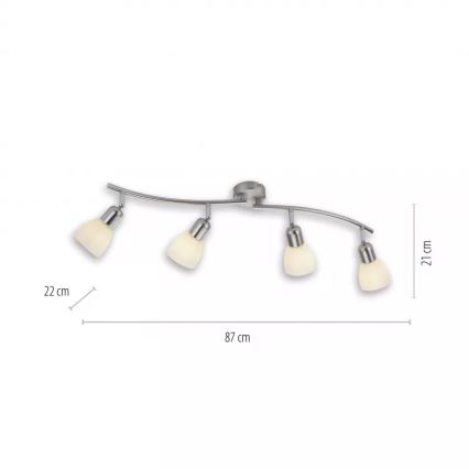 JUST LIGHT. 11954-55 - Spot KARO 4xE14/40W/230V chrome mat