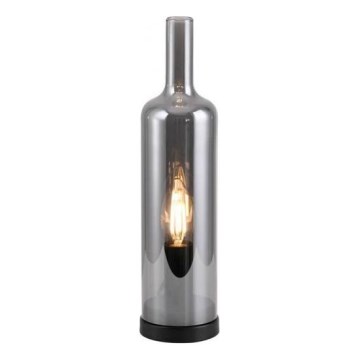 JUST LIGHT. 14006-25 - Lampe de table BOTTLE 1xE14/25W/230V noir/fumé