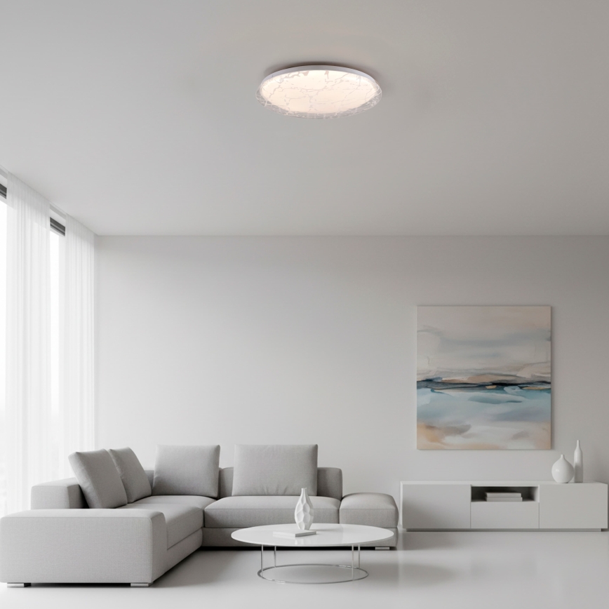 JUST LIGHT. 14008-16 - Plafonnier LED dimmable ART PLAFO LED/20W/230V 2700-6500K Ø 38 cm blanc + télécommande