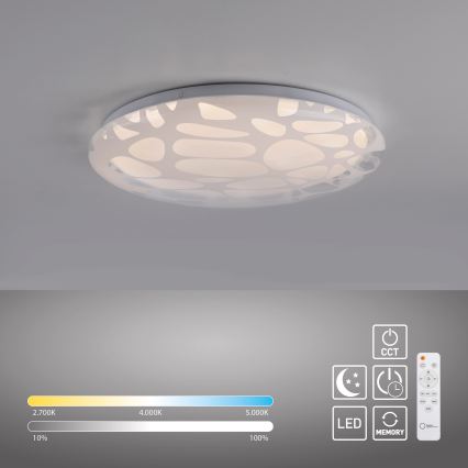 JUST LIGHT. 14009-16 - Plafonnier LED dimmable ART PLAFO LED/20W/230V 2700-6500K Ø 38 cm blanc + télécommande