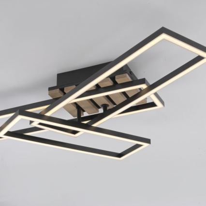 JUST LIGHT. 14051-79 - Plafonnier LED AKUSTIKA LED/20,5W/230V chêne/noir