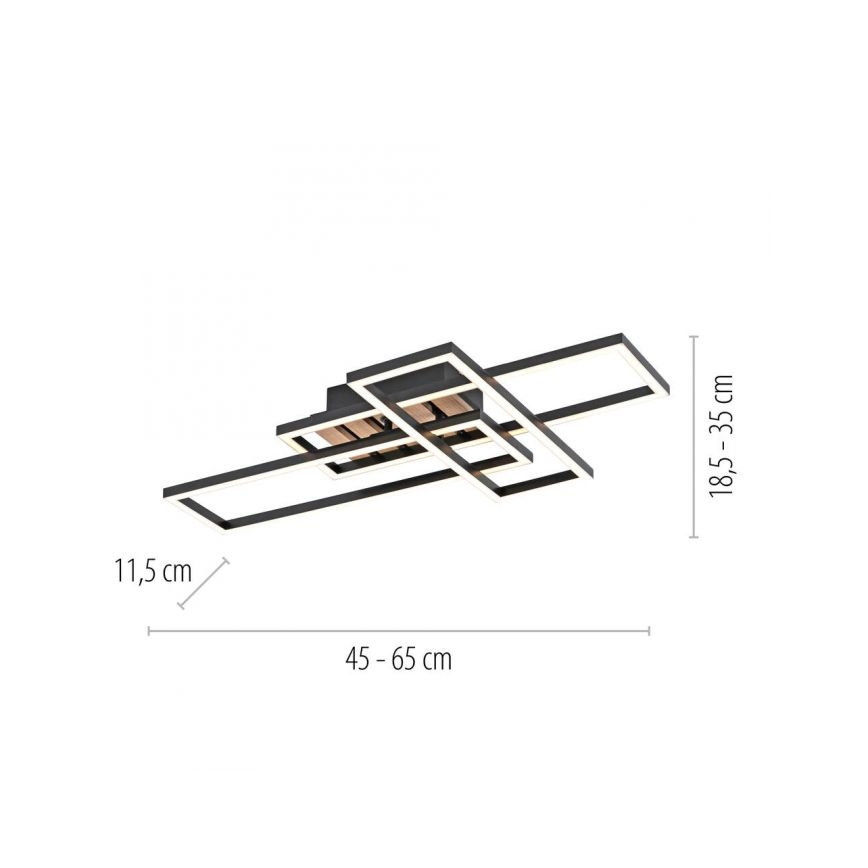 JUST LIGHT. 14051-79 - Plafonnier LED AKUSTIKA LED/20,5W/230V chêne/noir