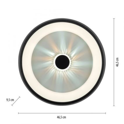 JUST LIGHT. 14384-18 - Plafonnier à intensité variable VERTIGO LED/29W/230V 2700-5000K noir + télécommande