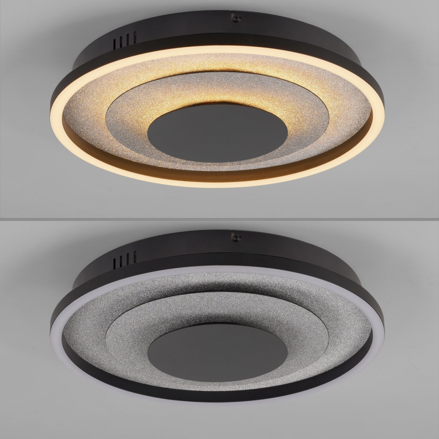 JUST LIGHT. 14409-21 - Plafonnier LED GLITTY LED/22W/230V Ø 40 cm noir
