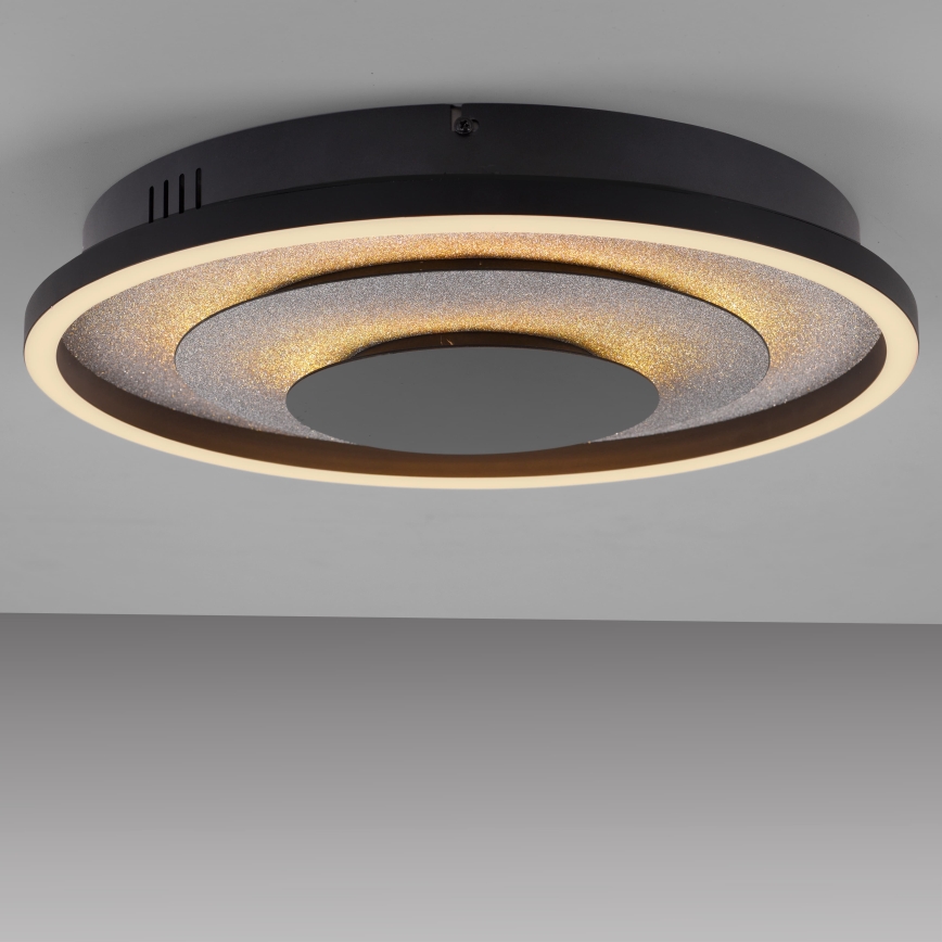 JUST LIGHT. 14409-21 - Plafonnier LED GLITTY LED/22W/230V Ø 40 cm noir