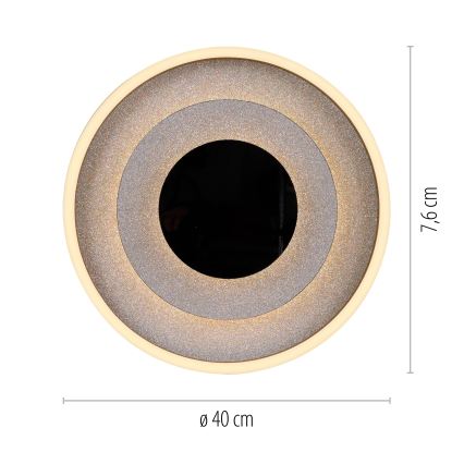JUST LIGHT. 14409-21 - Plafonnier LED GLITTY LED/22W/230V Ø 40 cm noir