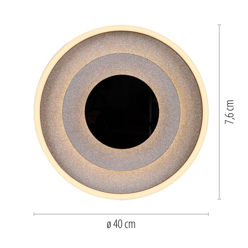 JUST LIGHT. 14409-21 - Plafonnier LED GLITTY LED/22W/230V Ø 40 cm noir