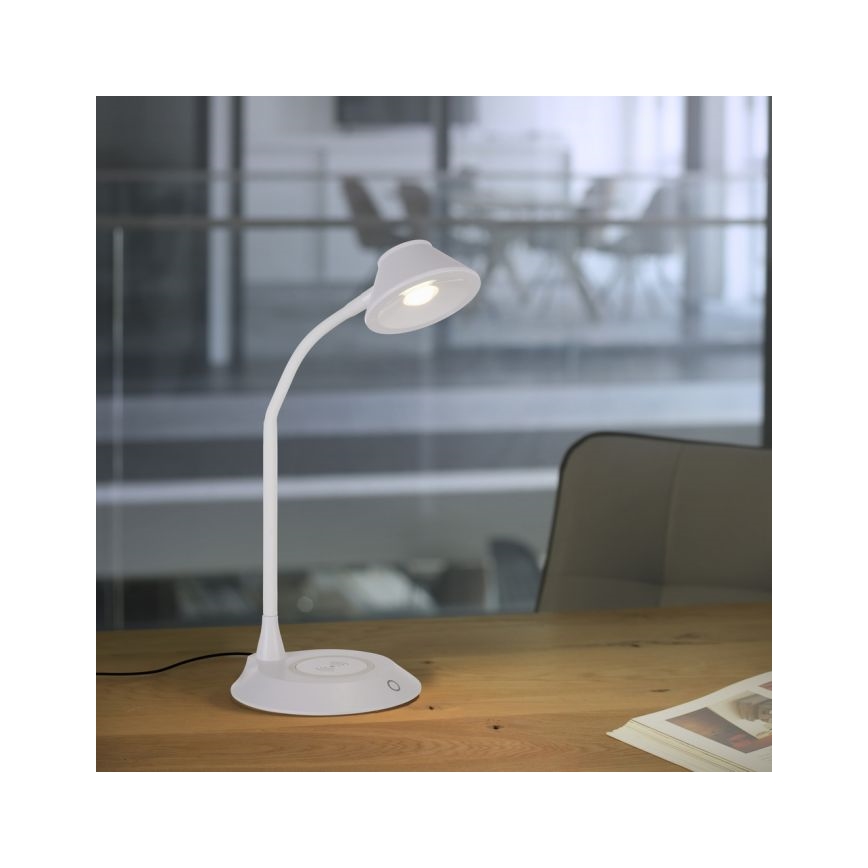 JUST LIGHT. 14414-16 - Lampe de bureau LED dimmable flexible avec chargement sans fil PUCKI LED/4,5W/230V blanche