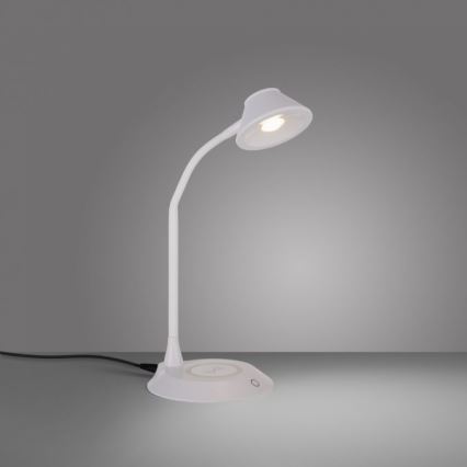 JUST LIGHT. 14414-16 - Lampe de bureau LED dimmable flexible avec chargement sans fil PUCKI LED/4,5W/230V blanche