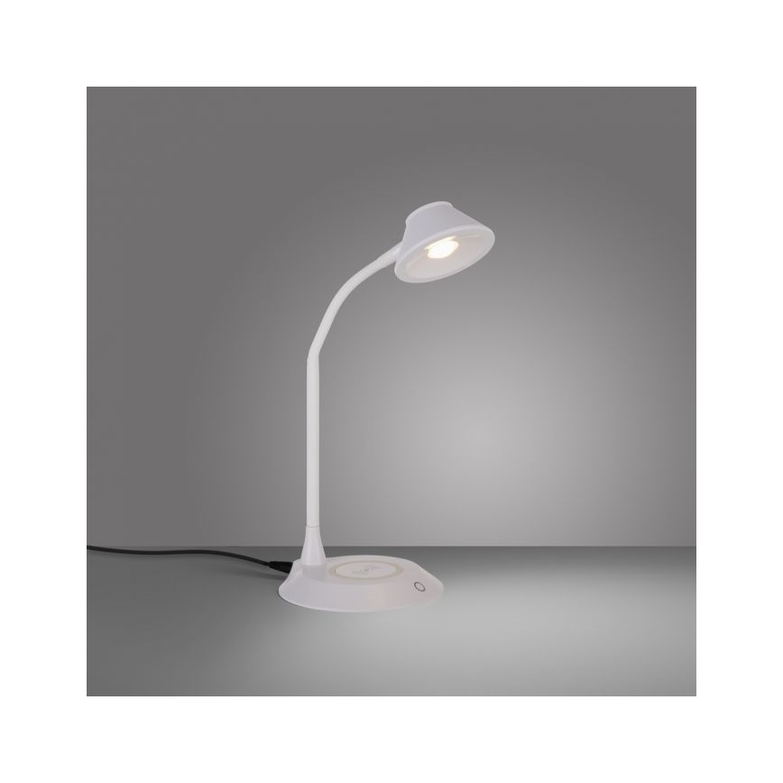 JUST LIGHT. 14414-16 - Lampe de bureau LED dimmable flexible avec chargement sans fil PUCKI LED/4,5W/230V blanche