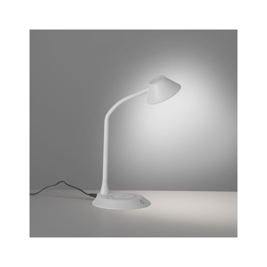 JUST LIGHT. 14414-16 - Lampe de bureau LED dimmable flexible avec chargement sans fil PUCKI LED/4,5W/230V blanche