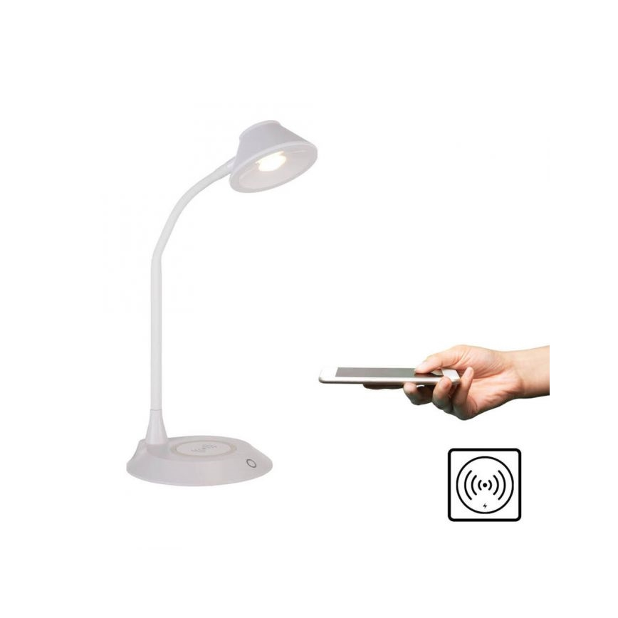 JUST LIGHT. 14414-16 - Lampe de bureau LED dimmable flexible avec chargement sans fil PUCKI LED/4,5W/230V blanche