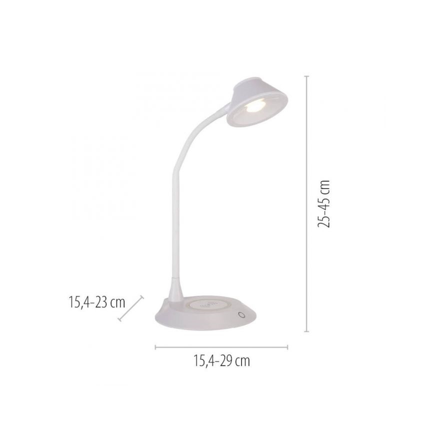 JUST LIGHT. 14414-16 - Lampe de bureau LED dimmable flexible avec chargement sans fil PUCKI LED/4,5W/230V blanche