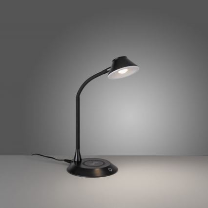 JUST LIGHT. 14414-18 - Lampe de table flexible à touche et dimmable avec chargement sans fil PUCKI LED/4,5W/230V noire