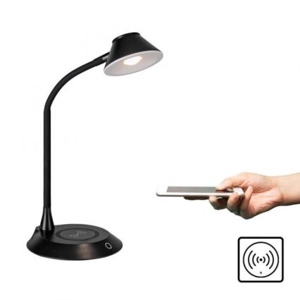 JUST LIGHT. 14414-18 - Lampe de table flexible à touche et dimmable avec chargement sans fil PUCKI LED/4,5W/230V noire