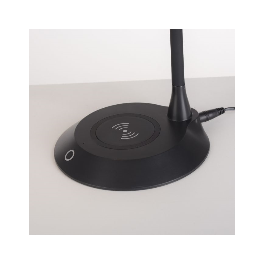 JUST LIGHT. 14414-18 - Lampe de table flexible à touche et dimmable avec chargement sans fil PUCKI LED/4,5W/230V noire