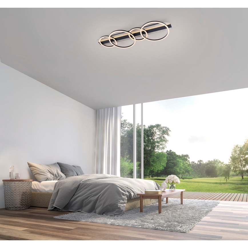 JUST LIGHT. 14426-21 - Plafonnier LED CICHIO LED/37W/230V + LED/9,5W 30x86 cm noir