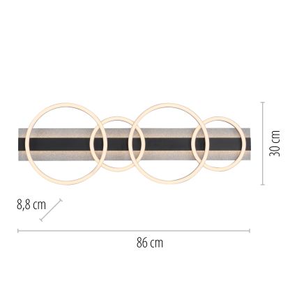 JUST LIGHT. 14426-21 - Plafonnier LED CICHIO LED/37W/230V + LED/9,5W 30x86 cm noir