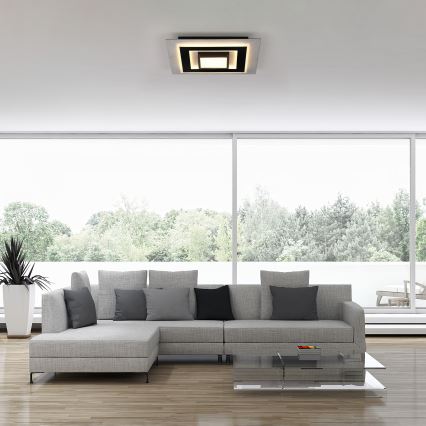 JUST LIGHT. 14439-21 - Plafonnier LED CICHIO LED/18,5W/230V + LED/9W 40x40 cm noir
