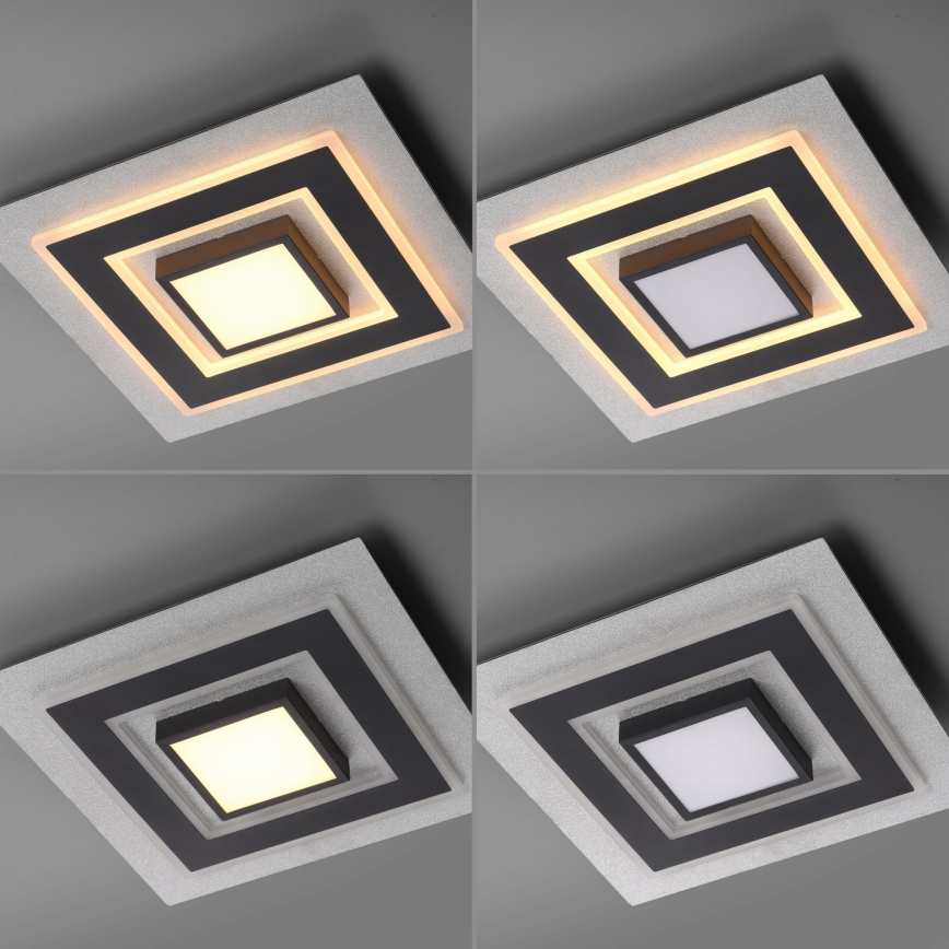 JUST LIGHT. 14439-21 - Plafonnier LED CICHIO LED/18,5W/230V + LED/9W 40x40 cm noir