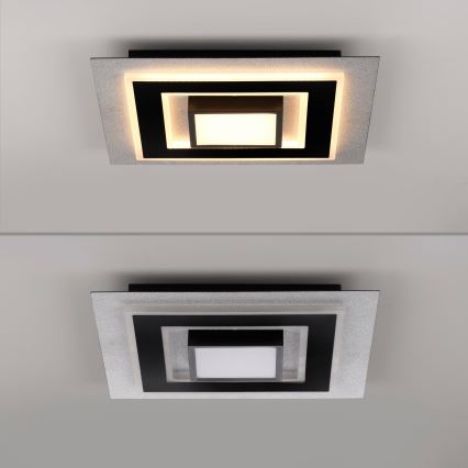 JUST LIGHT. 14439-21 - Plafonnier LED CICHIO LED/18,5W/230V + LED/9W 40x40 cm noir