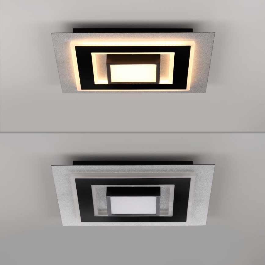 JUST LIGHT. 14439-21 - Plafonnier LED CICHIO LED/18,5W/230V + LED/9W 40x40 cm noir