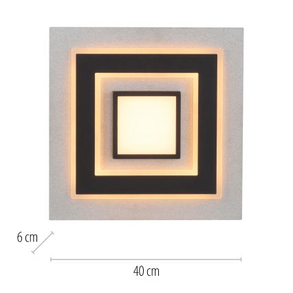JUST LIGHT. 14439-21 - Plafonnier LED CICHIO LED/18,5W/230V + LED/9W 40x40 cm noir
