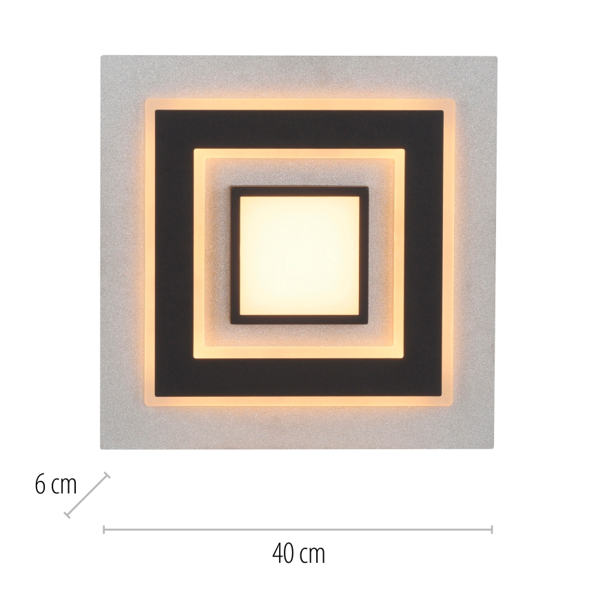 JUST LIGHT. 14439-21 - Plafonnier LED CICHIO LED/18,5W/230V + LED/9W 40x40 cm noir