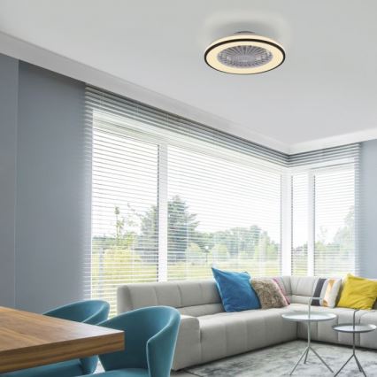 JUST LIGHT. 14447-18 - Ventilateur de plafond LED RGBW dimmable avec éclairage LENO LED/44W/230V 3000-6500K Ø 48,6 cm blanc + télécommande