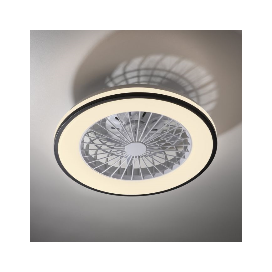 JUST LIGHT. 14447-18 - Ventilateur de plafond LED RGBW dimmable avec éclairage LENO LED/44W/230V 3000-6500K Ø 48,6 cm blanc + télécommande
