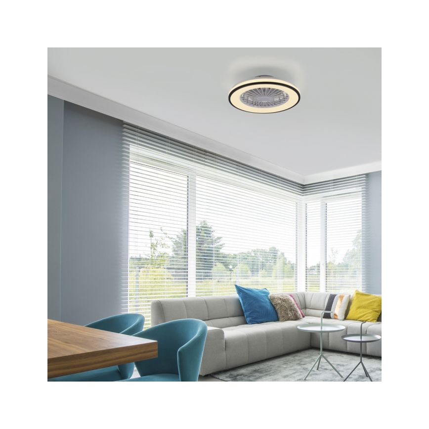 JUST LIGHT. 14447-18 - Ventilateur de plafond dimmable LED RGBW avec lumière LENO LED/44W/230V 3000-6500K Ø 48,6 cm blanc + télécommande