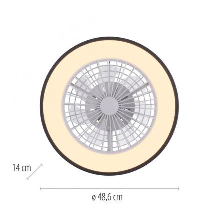 JUST LIGHT. 14447-18 - Ventilateur de plafond dimmable LED RGBW avec lumière LENO LED/44W/230V 3000-6500K Ø 48,6 cm blanc + télécommande