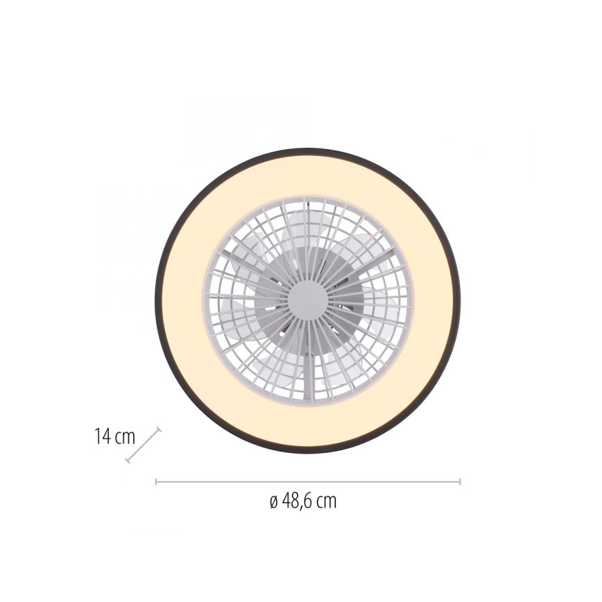 JUST LIGHT. 14447-18 - Ventilateur de plafond dimmable LED RGBW avec lumière LENO LED/44W/230V 3000-6500K Ø 48,6 cm blanc + télécommande