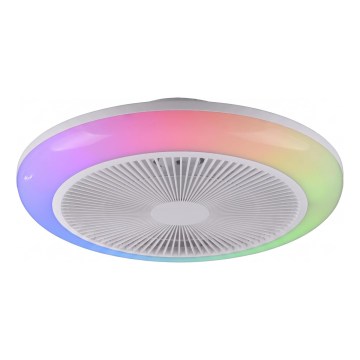 JUST LIGHT. 14623-16 - Ventilateur de plafond dimmable LED RGBW avec éclairage BRENDA LED/22W/230V 3000-6000K Ø 46 cm blanc + télécommande