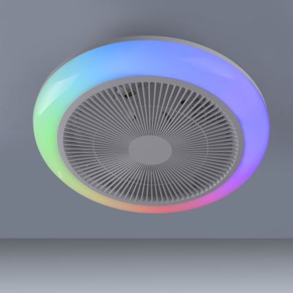 JUST LIGHT. 14623-16 - Ventilateur de plafond dimmable LED RGBW avec éclairage BRENDA LED/22W/230V 3000-6000K Ø 46 cm blanc + télécommande
