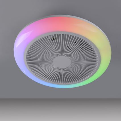 JUST LIGHT. 14623-16 - Ventilateur de plafond dimmable LED RGBW avec éclairage BRENDA LED/22W/230V 3000-6000K Ø 46 cm blanc + télécommande