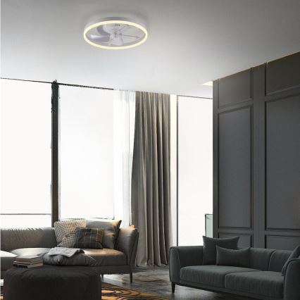 JUST LIGHT. 14624-16 - Ventilateur de plafond dimmable LED avec éclairage RITA LED/22W/230V 3000-6000K Ø 50 cm blanc + télécommande