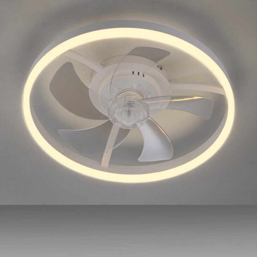JUST LIGHT. 14624-16 - Ventilateur de plafond dimmable LED avec éclairage RITA LED/22W/230V 3000-6000K Ø 50 cm blanc + télécommande