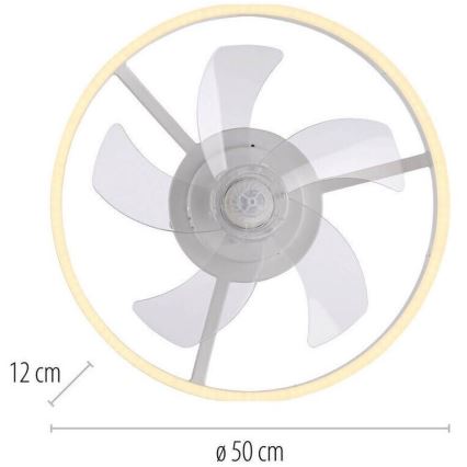 JUST LIGHT. 14624-16 - Ventilateur de plafond dimmable LED avec éclairage RITA LED/22W/230V 3000-6000K Ø 50 cm blanc + télécommande
