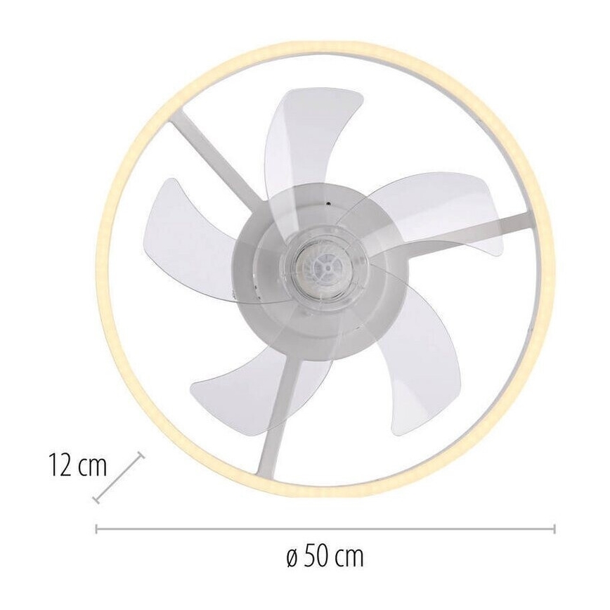 JUST LIGHT. 14624-16 - Ventilateur de plafond dimmable LED avec éclairage RITA LED/22W/230V 3000-6000K Ø 50 cm blanc + télécommande