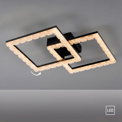 JUST LIGHT. 14732-18 - Plafonnier LED GLITRA LED/17,5W/230V 37,6x37,6 cm noir
