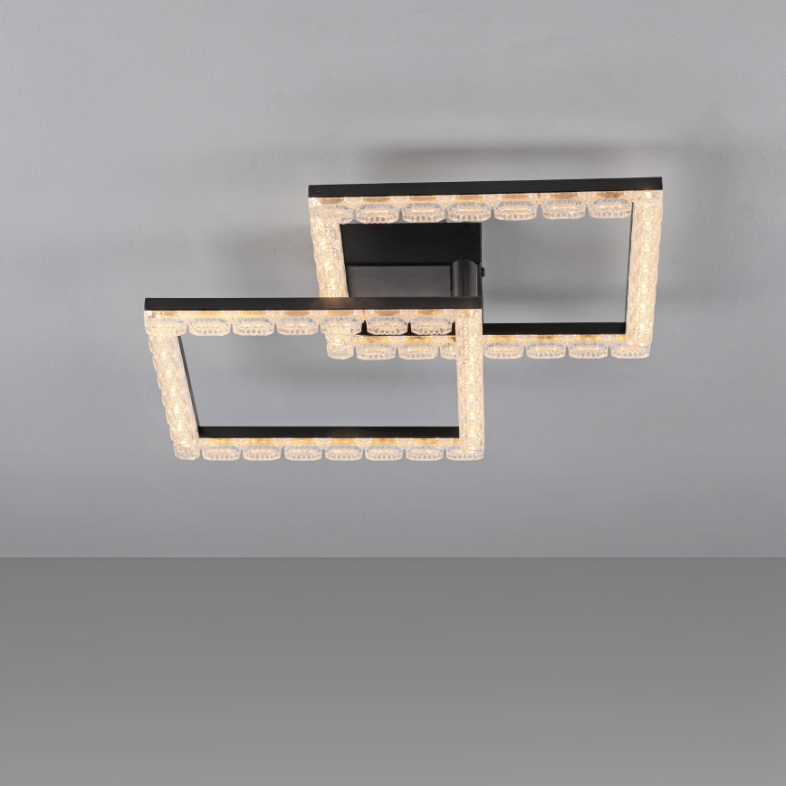 JUST LIGHT. 14732-18 - Plafonnier LED GLITRA LED/17,5W/230V 37,6x37,6 cm noir