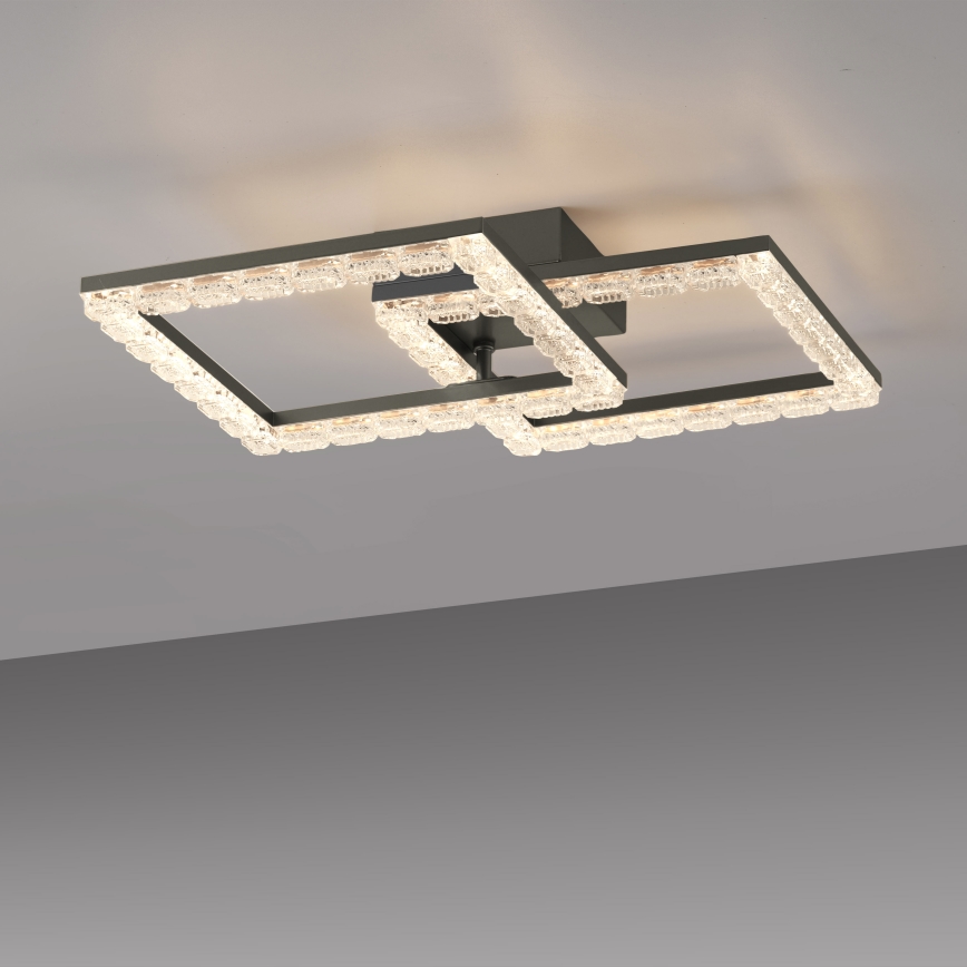 JUST LIGHT. 14732-18 - Plafonnier LED GLITRA LED/17,5W/230V 37,6x37,6 cm noir
