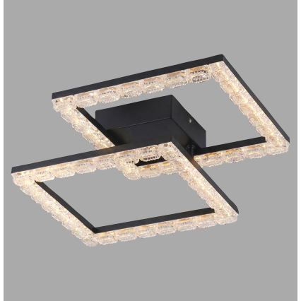 JUST LIGHT. 14732-18 - Plafonnier LED GLITRA LED/17,5W/230V 37,6x37,6 cm noir