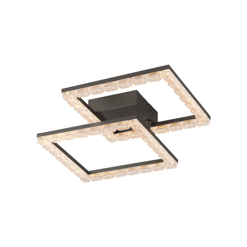 JUST LIGHT. 14732-18 - Plafonnier LED GLITRA LED/17,5W/230V 37,6x37,6 cm noir