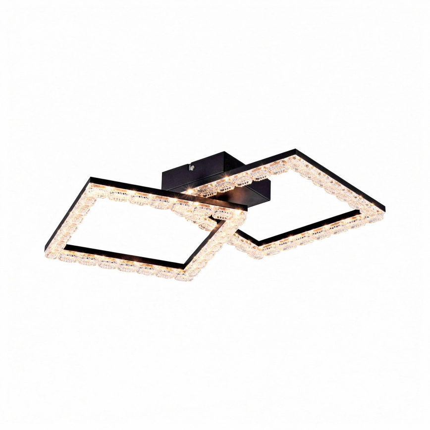 JUST LIGHT. 14732-18 - Plafonnier LED GLITRA LED/17,5W/230V 37,6x37,6 cm noir